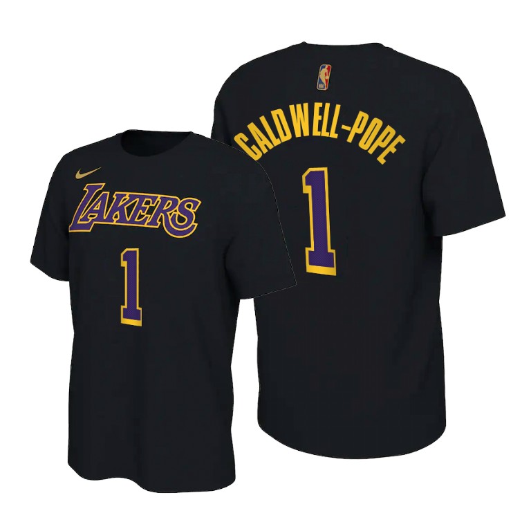 Men's Los Angeles Lakers Kentavious Caldwell-Pope #1 NBA 2021 Earned Edition Charcoal Basketball T-Shirt LSP4683JK